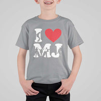 I Heart MJ Dance Silhouette Tribute T Shirt For Kid Iconic Pop Culture Famous Dance Poses for Music Legend Fans