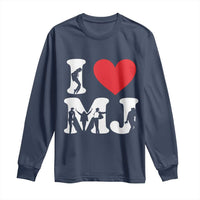 I Heart MJ Dance Silhouette Tribute Long Sleeve Shirt Iconic Pop Culture Famous Dance Poses for Music Legend Fans
