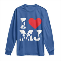 I Heart MJ Dance Silhouette Tribute Long Sleeve Shirt Iconic Pop Culture Famous Dance Poses for Music Legend Fans
