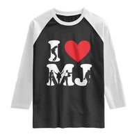 I Heart MJ Dance Silhouette Tribute Raglan Shirt Iconic Pop Culture Famous Dance Poses for Music Legend Fans