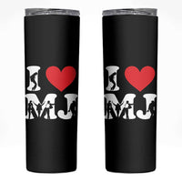 I Heart MJ Dance Silhouette Tribute Skinny Tumbler Iconic Pop Culture Famous Dance Poses for Music Legend Fans