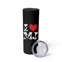 I Heart MJ Dance Silhouette Tribute Skinny Tumbler Iconic Pop Culture Famous Dance Poses for Music Legend Fans