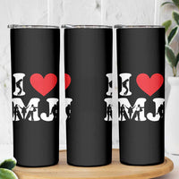 I Heart MJ Dance Silhouette Tribute Skinny Tumbler Iconic Pop Culture Famous Dance Poses for Music Legend Fans