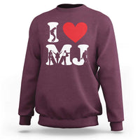 I Heart MJ Dance Silhouette Tribute Sweatshirt Iconic Pop Culture Famous Dance Poses for Music Legend Fans