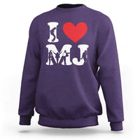 I Heart MJ Dance Silhouette Tribute Sweatshirt Iconic Pop Culture Famous Dance Poses for Music Legend Fans
