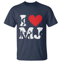 I Heart MJ Dance Silhouette Tribute T Shirt Iconic Pop Culture Famous Dance Poses for Music Legend Fans