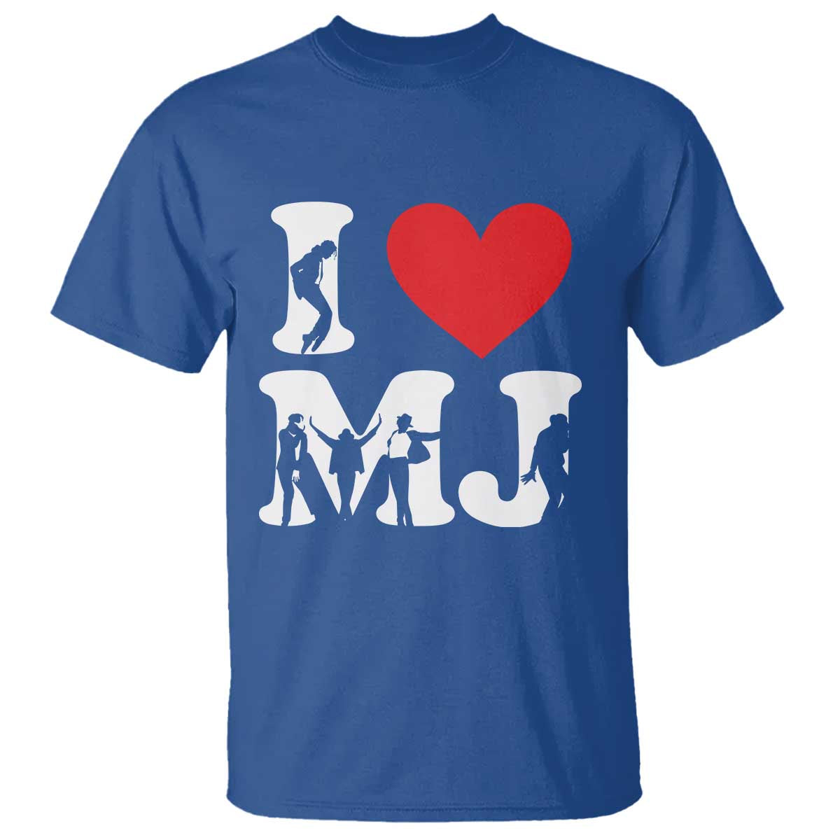I Heart MJ Dance Silhouette Tribute T Shirt Iconic Pop Culture Famous Dance Poses for Music Legend Fans