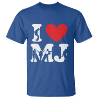 I Heart MJ Dance Silhouette Tribute T Shirt Iconic Pop Culture Famous Dance Poses for Music Legend Fans