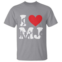 I Heart MJ Dance Silhouette Tribute T Shirt Iconic Pop Culture Famous Dance Poses for Music Legend Fans