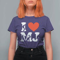 I Heart MJ Dance Silhouette Tribute T Shirt For Women Iconic Pop Culture Famous Dance Poses for Music Legend Fans