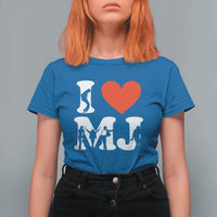 I Heart MJ Dance Silhouette Tribute T Shirt For Women Iconic Pop Culture Famous Dance Poses for Music Legend Fans