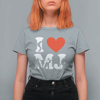 I Heart MJ Dance Silhouette Tribute T Shirt For Women Iconic Pop Culture Famous Dance Poses for Music Legend Fans
