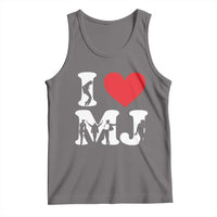 I Heart MJ Dance Silhouette Tribute Tank Top Iconic Pop Culture Famous Dance Poses for Music Legend Fans