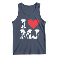 I Heart MJ Dance Silhouette Tribute Tank Top Iconic Pop Culture Famous Dance Poses for Music Legend Fans