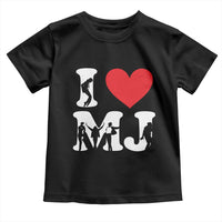 I Heart MJ Dance Silhouette Tribute Toddler T Shirt Iconic Pop Culture Famous Dance Poses for Music Legend Fans
