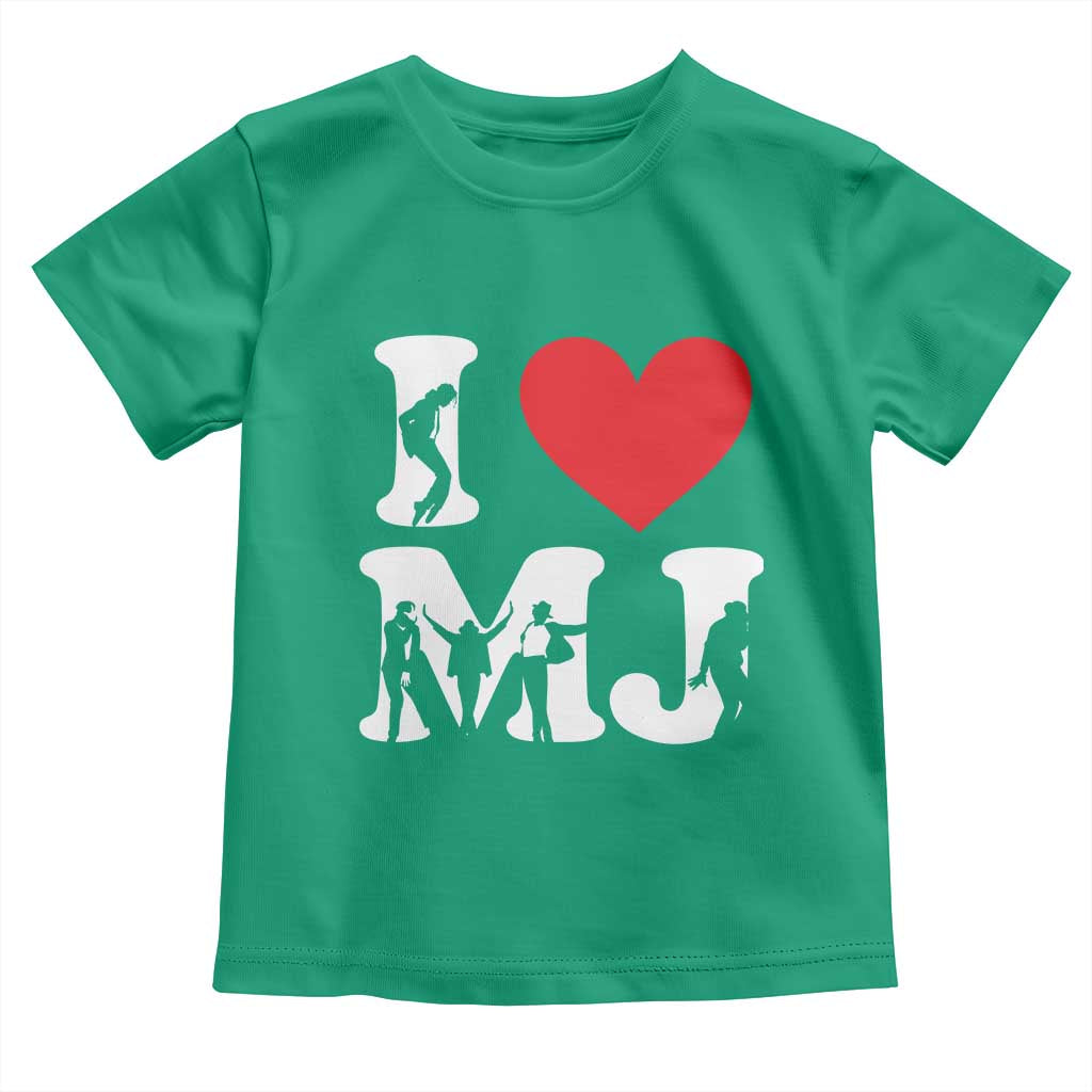 I Heart MJ Dance Silhouette Tribute Toddler T Shirt Iconic Pop Culture Famous Dance Poses for Music Legend Fans