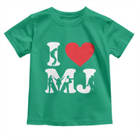 I Heart MJ Dance Silhouette Tribute Toddler T Shirt Iconic Pop Culture Famous Dance Poses for Music Legend Fans