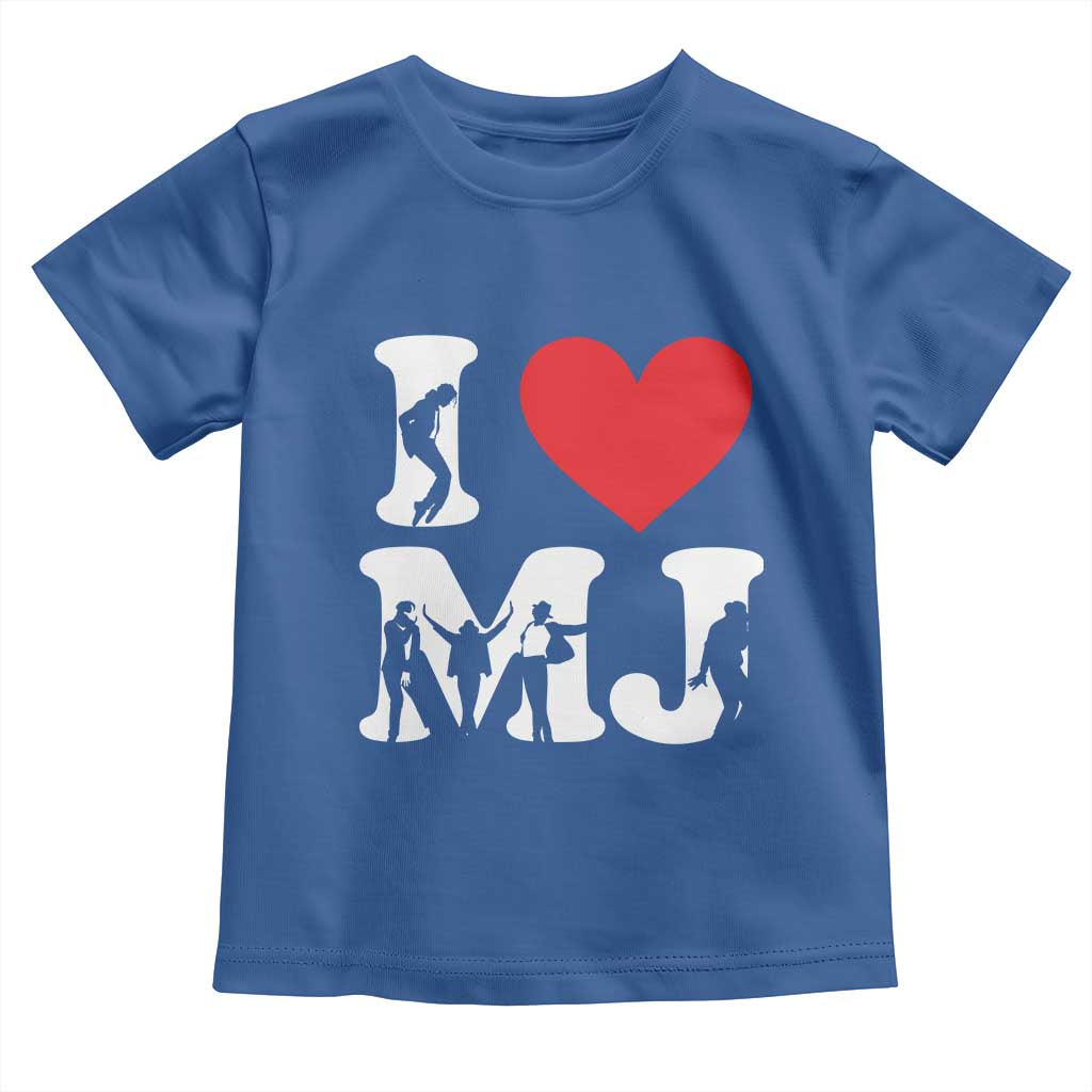 I Heart MJ Dance Silhouette Tribute Toddler T Shirt Iconic Pop Culture Famous Dance Poses for Music Legend Fans