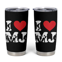 I Heart MJ Dance Silhouette Tribute Tumbler Cup Iconic Pop Culture Famous Dance Poses for Music Legend Fans