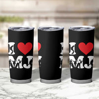 I Heart MJ Dance Silhouette Tribute Tumbler Cup Iconic Pop Culture Famous Dance Poses for Music Legend Fans