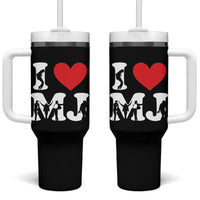 I Heart MJ Dance Silhouette Tribute Tumbler With Handle Iconic Pop Culture Famous Dance Poses for Music Legend Fans