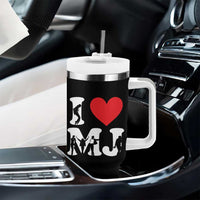 I Heart MJ Dance Silhouette Tribute Tumbler With Handle Iconic Pop Culture Famous Dance Poses for Music Legend Fans