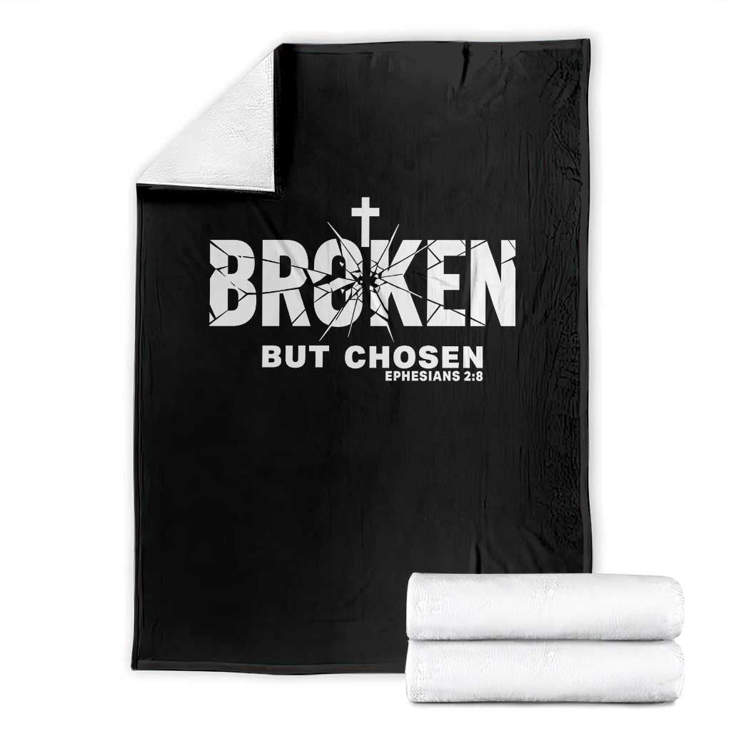 Broken But Chosen Ephesians 2:8 Bible Verse Throw Blanket Christian Faith Grace and Salvation Gift