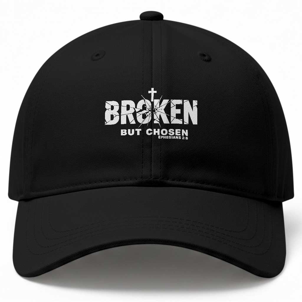 Broken But Chosen Ephesians 2:8 Bible Verse Baseball Cap Christian Faith Grace and Salvation Gift