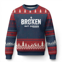 Broken But Chosen Ephesians 2:8 Bible Verse Ugly Christmas Sweater Christian Faith Grace and Salvation Gift