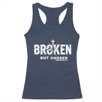 Broken But Chosen Ephesians 2:8 Bible Verse Racerback Tank Top Christian Faith Grace and Salvation Gift