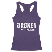 Broken But Chosen Ephesians 2:8 Bible Verse Racerback Tank Top Christian Faith Grace and Salvation Gift