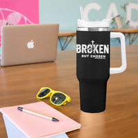 Broken But Chosen Ephesians 2:8 Bible Verse Tumbler With Handle Christian Faith Grace and Salvation Gift