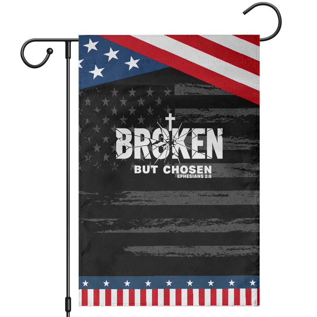 Broken But Chosen Ephesians 2:8 Bible Verse Patriotic Garden Flag Christian Faith Grace and Salvation Gift