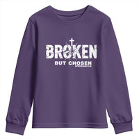 Broken But Chosen Ephesians 2:8 Bible Verse Youth Sweatshirt Christian Faith Grace and Salvation Gift