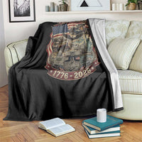 250 Years 1776 to 2026 Ultimate American Landmark Collage Throw Blanket Liberty Bell Eagle and US Flag Semiquincentennial Patriotic