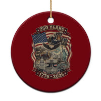 250 Years 1776 to 2026 Ultimate American Landmark Collage Ceramic Ornament Liberty Bell Eagle and US Flag Semiquincentennial Patriotic