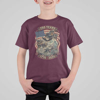 250 Years 1776 to 2026 Ultimate American Landmark Collage T Shirt For Kid Liberty Bell Eagle and US Flag Semiquincentennial Patriotic