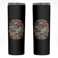 250 Years 1776 to 2026 Ultimate American Landmark Collage Skinny Tumbler Liberty Bell Eagle and US Flag Semiquincentennial Patriotic