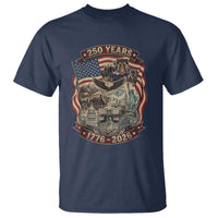 250 Years 1776 to 2026 Ultimate American Landmark Collage T Shirt Liberty Bell Eagle and US Flag Semiquincentennial Patriotic