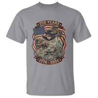 250 Years 1776 to 2026 Ultimate American Landmark Collage T Shirt Liberty Bell Eagle and US Flag Semiquincentennial Patriotic