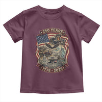 250 Years 1776 to 2026 Ultimate American Landmark Collage Toddler T Shirt Liberty Bell Eagle and US Flag Semiquincentennial Patriotic