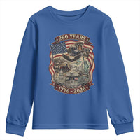 250 Years 1776 to 2026 Ultimate American Landmark Collage Youth Sweatshirt Liberty Bell Eagle and US Flag Semiquincentennial Patriotic