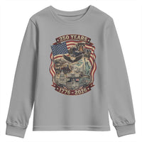 250 Years 1776 to 2026 Ultimate American Landmark Collage Youth Sweatshirt Liberty Bell Eagle and US Flag Semiquincentennial Patriotic