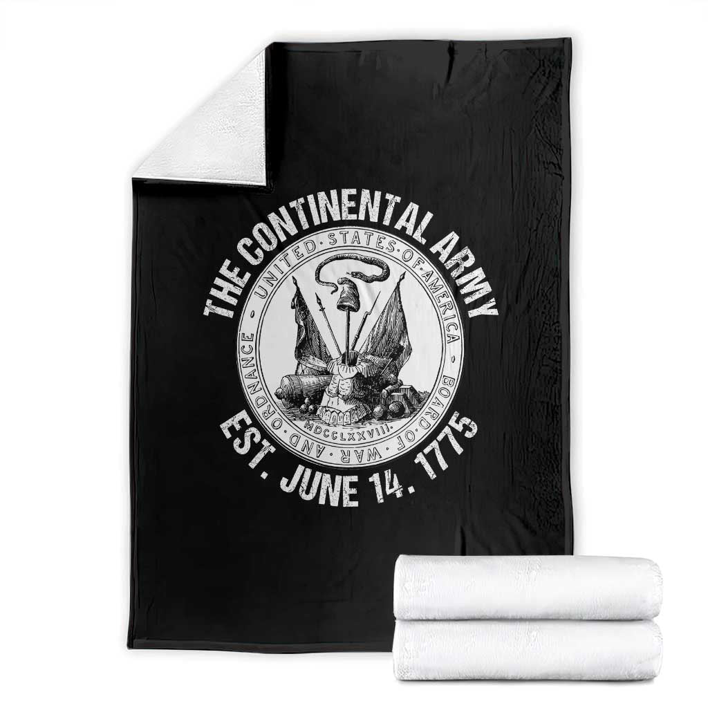 The Continental Army Est 1775 Throw Blanket Patriotic US Military History Graphic