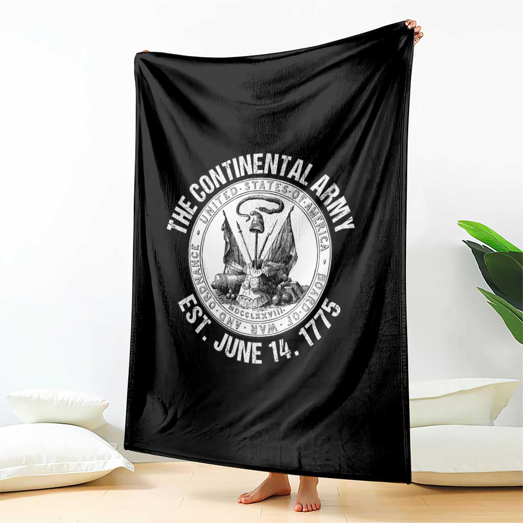 The Continental Army Est 1775 Throw Blanket Patriotic US Military History Graphic