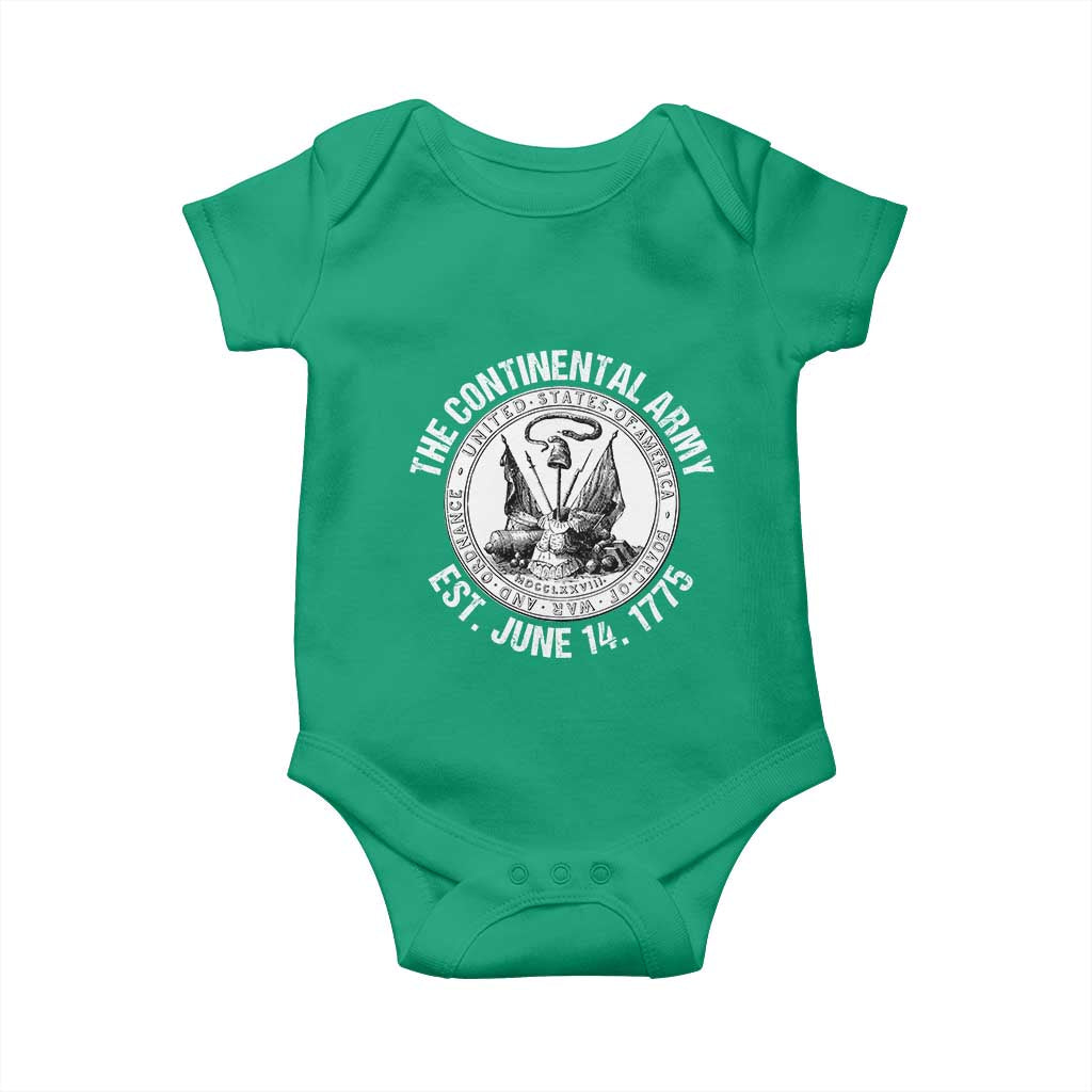 The Continental Army Est 1775 Baby Onesie Patriotic US Military History Graphic