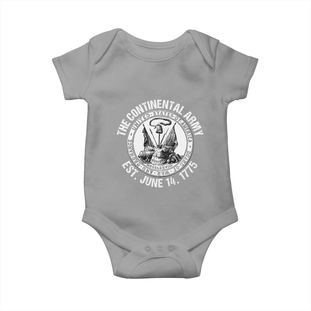 The Continental Army Est 1775 Baby Onesie Patriotic US Military History Graphic