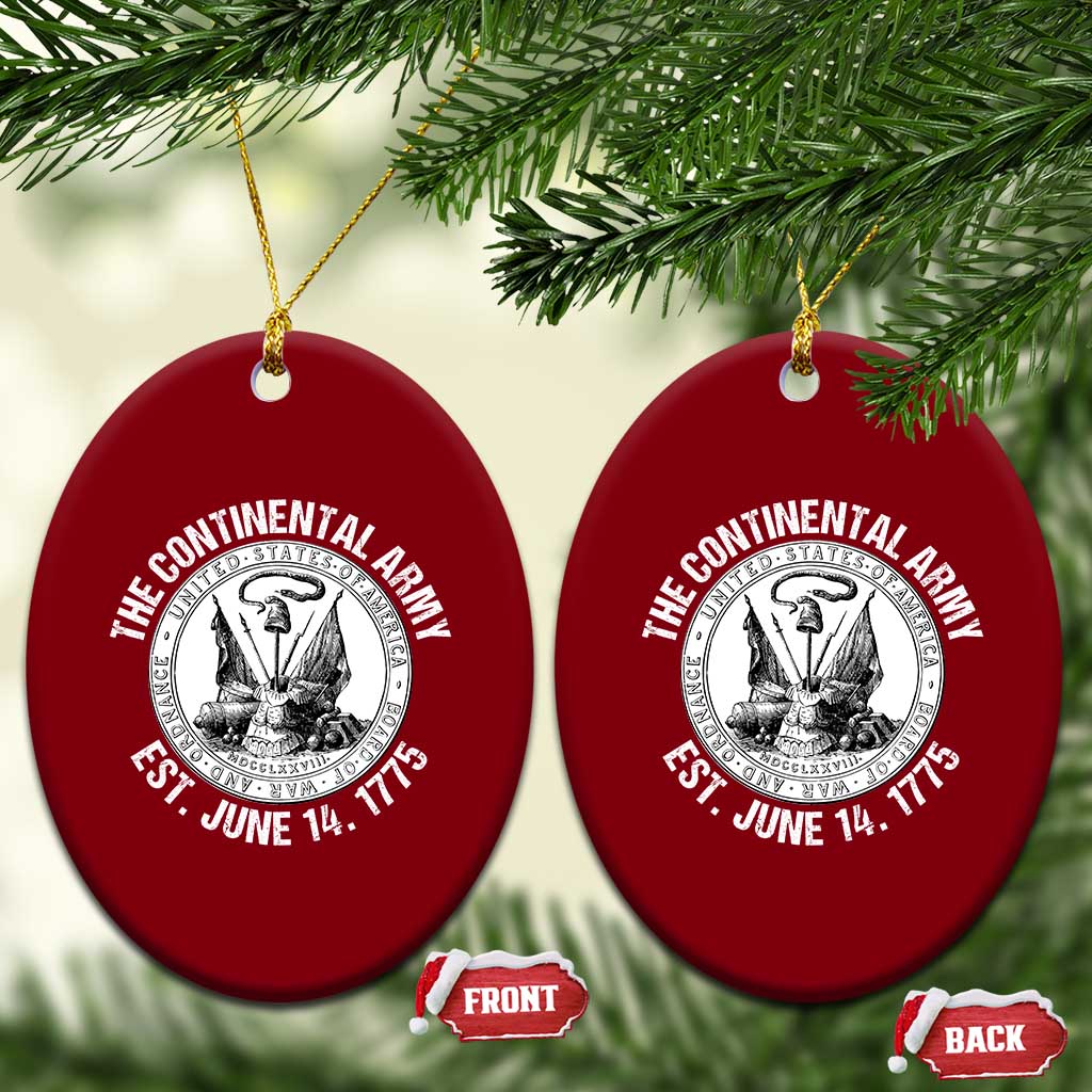 The Continental Army Est 1775 Ceramic Ornament Patriotic US Military History Graphic