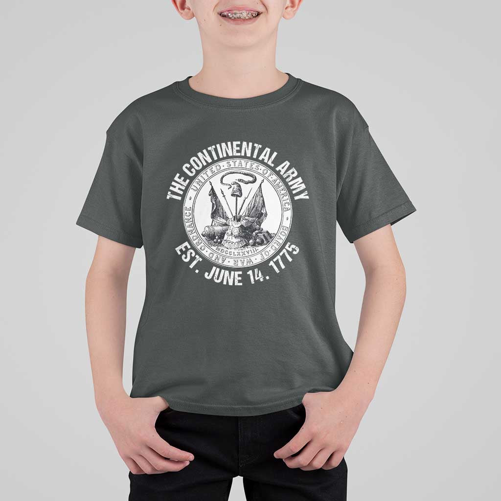 The Continental Army Est 1775 T Shirt For Kid Patriotic US Military History Graphic