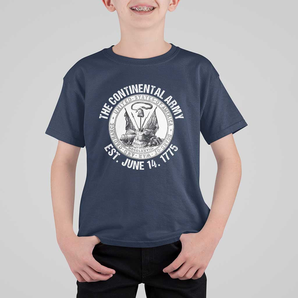 The Continental Army Est 1775 T Shirt For Kid Patriotic US Military History Graphic